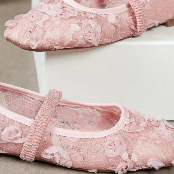 Pink Elegant Women's Floral Casual Plus Size Flat Loafers - Picture 6 of 6